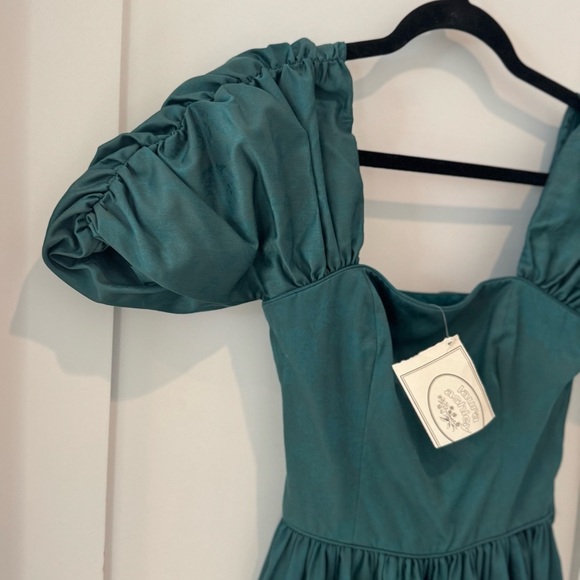 NEW Laura Ashley teal green dress vintage cottage girl 100% cotton - Picture 6 of 12